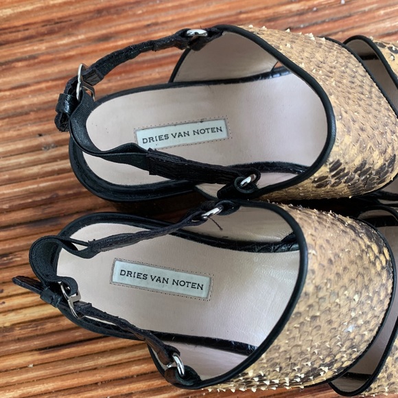 DRIES VAN NOTEN Snakeskin Wedge Sandal 36.5 Italy - Picture 5 of 8